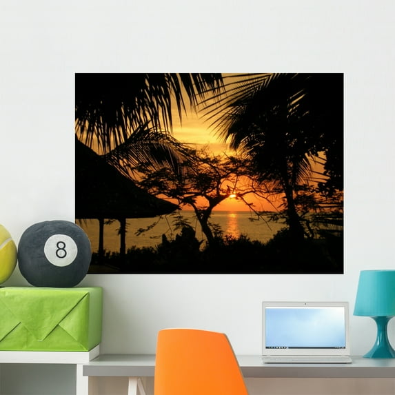 Jamaican Sunset Wall Mural by Wallmonkeys Peel and Stick Graphic (36 in W x 27 in H) WM205230