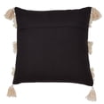 thumbnail image 2 of Fennco Styles Trios Ligens Collection Bohemian Cord AppliquÃ© Frayed Tasseled 100% Cotton 22 x 22 Inch Throw Pillow with Case & Insert â€“ Black, 2 of 2