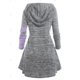 thumbnail image 3 of Camiseta Capucha de Talla Grande de Color Bloque Rosegal  Mangas largas de talla grande, 3 of 5