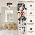 thumbnail image 5 of Licperron Farmhouse 3-Light Black Flush Mount Ceiling Light Fixtures with Clear Glass Shades, 5 of 8