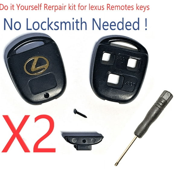 Set OF 2 LEXUS Remote Head Key SHELL 3 BUTTON Repair Kit   SCREWDRIVER VLS