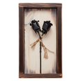 thumbnail image 2 of NOVECRAFTO IK Style Set of 2 Forged Iron Roses Twisted Together Forever - Placed in Mountable Wooden Frame - Unique 3D, 2 of 4