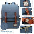 thumbnail image 5 of KAIYANG Mochila vintage para computadora portátil con puerto de carga USB, mochila de negocios delgada y resistente al desgarro que se adapta a una computadora portátil de hasta 15,6 pulgadas, azul, 5 of 5