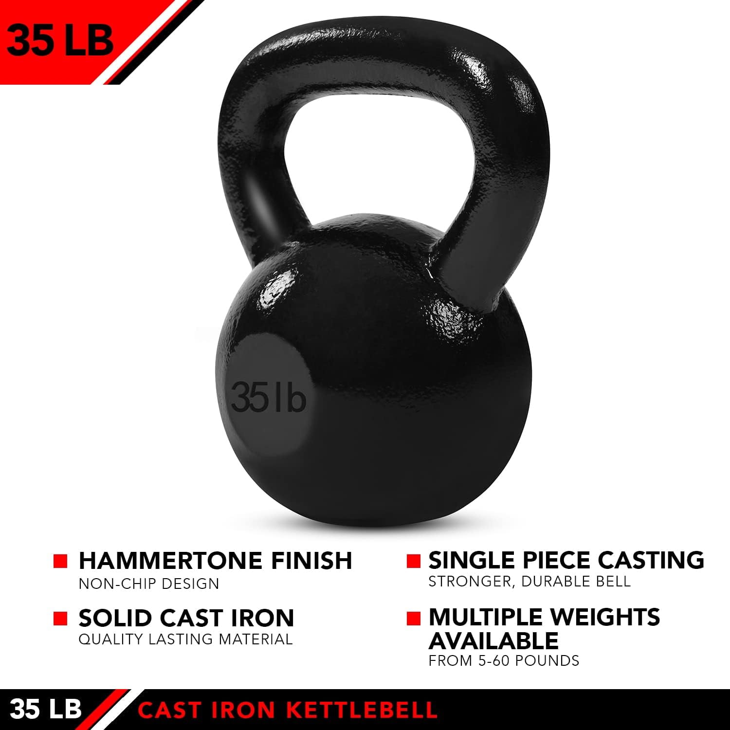 JFIT Kettlebell Weights Cast Iron, 35 LB