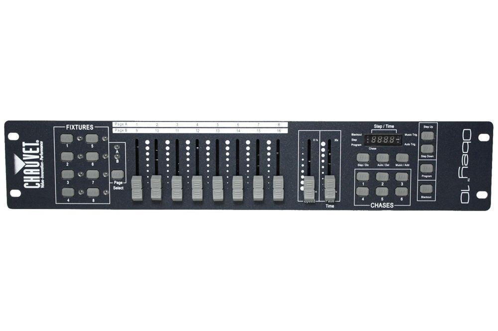 Chauvet OBEY10 DMX 512 2U Light Controller OBEY 10 +FREE 10' Foot DMX Cable