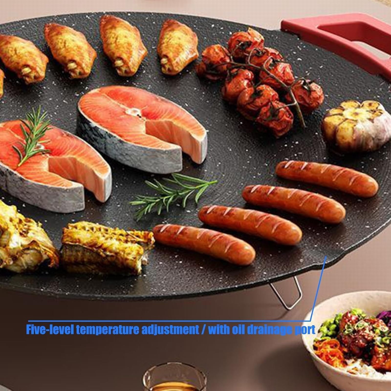SeekLGT Comal Electrico Nonstick Electric Griddle Portable 110v Plancha Electrica para Cocinar Tortillas Pancakes and BBQ Indoor Use, 1 Grill
