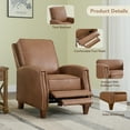 thumbnail image 4 of CHITA Recliner Chairs for Adults Single Sofa Chair for Living Room Faux Leather Push Back Recliner,Saddle Brown, 4 of 12