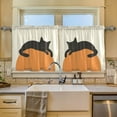 thumbnail image 2 of Yayeee Kitchen Curtains Set of 2 Light Filtering 57"x36" Over Sink Window Panels, Sleeping Black Cat, 2 of 7
