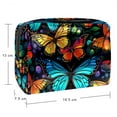 thumbnail image 5 of Flower ButterflyMakeup Pouch Bag with Zipper, Printed Design - Ideal for Ladies and Girls Travel - Cosmetic Storage Organizer - Zipper Pouch for Makeup Tools - Travel Security Pouch - PVC Material, 5 of 6