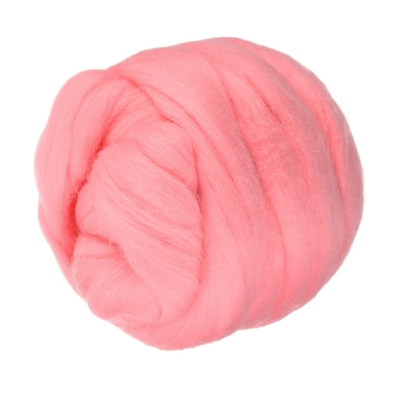 Uxcell Wool Roving Yarn, 150G/5.3OZ Soft Felting Wool Pure Chunky Roving Yarn Bulk for Needle Felting Knitting Blanket Spinning Weaving DIY Craft, Dark Pink