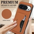 thumbnail image 2 of For Google Pixel 10 / Pixel 10 Pro Wallet Case Ultra-Slim Profile Vintage Leather Texture, Wallet For Women Men Card Holder Magnetic Clasp Kickstand Folio Case,Brown,For Pixel 10 / 10 Pro, 2 of 7