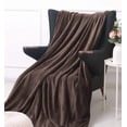 thumbnail image 5 of Sedona House Microfiber Soft Warm Lightweight Flannel Fleece Blanket 90x90 Queen Size Coffee, 5 of 7