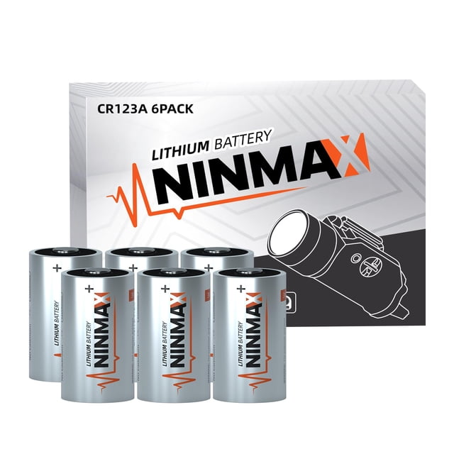 Batería de litio NINMAX CR123A 3V 1700mAh de alta potencia, paquete de 6