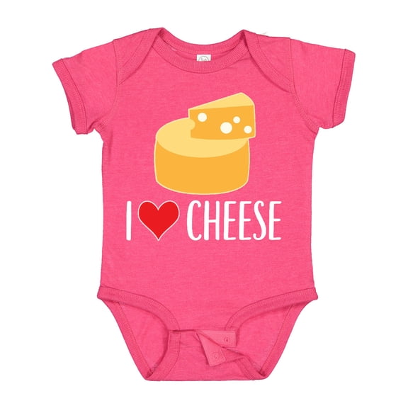 Inktastic I Love Cheese Funny Cheese Lover Boys or Girls Baby Bodysuit