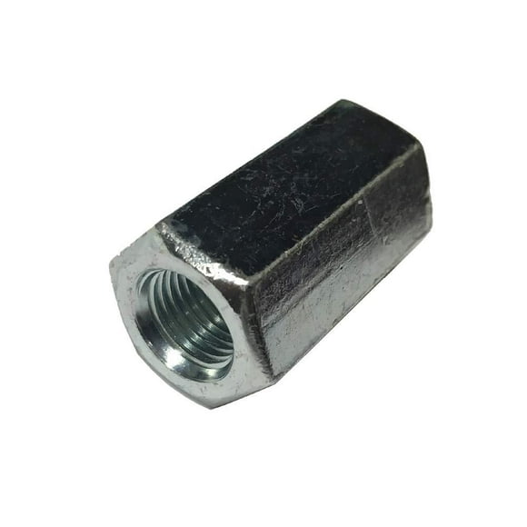 (1) M12-1.25 Hex Coupling Nut, Steel Zinc. DIN 6334