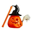 thumbnail image 2 of Linterna de calabaza de Halloween con luz amarilla intermitente para fiestas en interiores y exteriores. Con escoba, 2 of 8