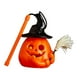 thumbnail image 2 of Linterna de calabaza de Halloween, lámpara de escritorio de mano iluminada con forma de calabaza para niños, luz amarilla intermitente para porche, Con escoba, 2 of 9