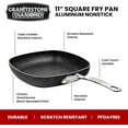 thumbnail image 3 of Granitestone 11" Shallow Square Frying Pan Nonstick Skillet, Scratchproof Diamond Infused Coating, No-warp Mineral-enforced Cookware Dishwasher Oven Safe Kitchenware - As Seen On TV, 3 of 8