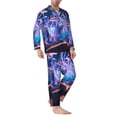 thumbnail image 2 of Wukai Book Glowing Mushrooms Men's Long-Sleeve Pajama Set - Comfortable Sleepwear with Button-Down Shirt and Pants-Small, 2 of 6