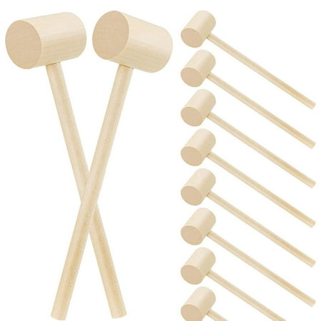 

10pcs Mini Nut Foods Hammers Wooden Seafood Shell Mallets Cracking DIY Children Pounding Toys