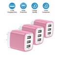 thumbnail image 2 of Charger Block,USB Wall Charger Adapter Plug,HopePow 5V/3.1A/3PACK Three Ports Wall Charger Block Fast Charging Block Android Phone Charger Block Brick for iPhone Wall Charger,Rose Gold, 2 of 6