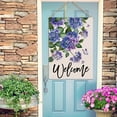 thumbnail image 4 of Welcome Spring Hydrangea Decorative House Flag, Purple Floral Flowers Butterfly Garden Yard Outside Decorations, Summer Farmhouse Outdoor Large Home Decor Double Sided 28 x 40, 4 of 5