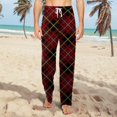thumbnail image 2 of Pajama Pants for Men Women Funny Pant Matching Couples Unisex Pajamas Plaid Coffee L, 2 of 8