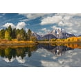 thumbnail image 2 of Jones, Adam 24x17 Gold Ornate Wood Framed with Double Matting Museum Art Print Titled - Autumn view of Mount Moran and Snake River-Grand Teton National Park-Wyoming, 2 of 4