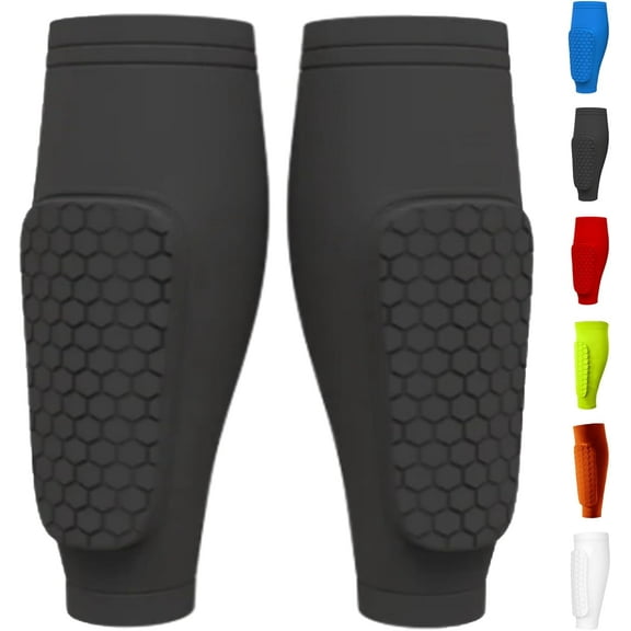 Shindefender Shin Guards, Shin Defender Shin Guards, Shindefender Compression Sleeve with Honeycomb Pads, Soccer Shin Guard Sleeves, Shin Pads for Kids and Aldult