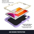 thumbnail image 3 of JTCASES for iPad Mini 6 8.3" Case, Crossbody Lanyard Pencil Holder Butterfly Wings Kickstand PC Silicone Kids-friendly Sockproof Back Shell, Beige +Purple, 3 of 9