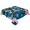 thumbnail image 2 of Blue Pink Flower Tablecloth Square Table Cloth 60x60 , Waterproof Tablecloth Outdoor Table Cloth, Pastoral Spring Oil Painting Floral Washable Table Cover for Kitchen Dining Party, 2 of 8