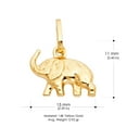 thumbnail image 3 of 14K Yellow Gold Elephant Strength & Luck Charm Pendant with 0.9mm Singapore Chain Necklace, 3 of 6