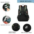 thumbnail image 3 of Flip-Top Backpack 17L Capacity Lightweight Bookpack Reflective Safety Strips & Adjustable Chest Strap Black Panther in The Jungle, 3 of 7