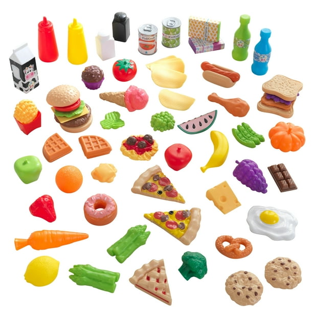 KidKraft 65Piece Plastic Play Food Set for Play Kitchens, Fruits