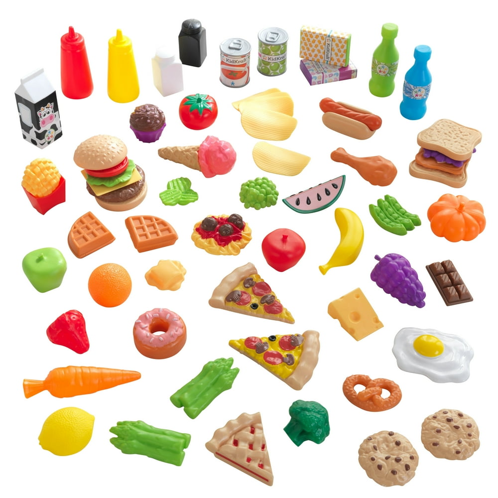 KidKraft KidKraft 65Piece Plastic Play Food Set for Play Kitchens