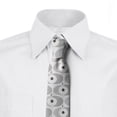 thumbnail image 2 of Abstract Necktie, Simple Grey Apple Shapes, Dress Tie, 3.7", Pale Grey Charcoal Grey, by Ambesonne, 2 of 3