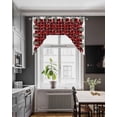 thumbnail image 3 of Christmas Swag Valances for Windows, Small Curtains Drapes, Xmas Trees Snowman Snowflakes Buffalo Plaid Kitchen Window Curtains Over Sink Window Treatment Valance for Bedroom/Bathroom 56"x36", 3 of 5