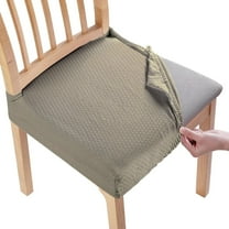 Imountek Stretch Dining Chair Slipcovers for Armless Chairs, 4Pack Waterproof Washable Jacquard Seat Covers, Taupe