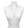 thumbnail image 3 of Delight Jewelry Silvertone Translucent Green Shamrock Silvertone Forever Bar Charm Necklace, 23", 3 of 4