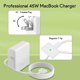 thumbnail image 3 of Adaptador de corriente magnético en forma de T Charger HCAOCD de 45 W para Mac Book Air 2012-2017, 3 of 5