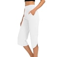 thumbnail image 3 of Women's Soft Stretchy Pocket Yoga Pants, Mid Waisted Straight Leg Workout Pants, with Multi-Pockets and Elastic Waist, for Women Athletic Gym Fitness Running Lounge, Womens Pants, 3 of 9