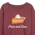 thumbnail image 3 of Instant Message - Thanksgiving - Piece of Pie & Love - Women's Lightweight French Terry Long Sleeve Shirt, 3 of 6