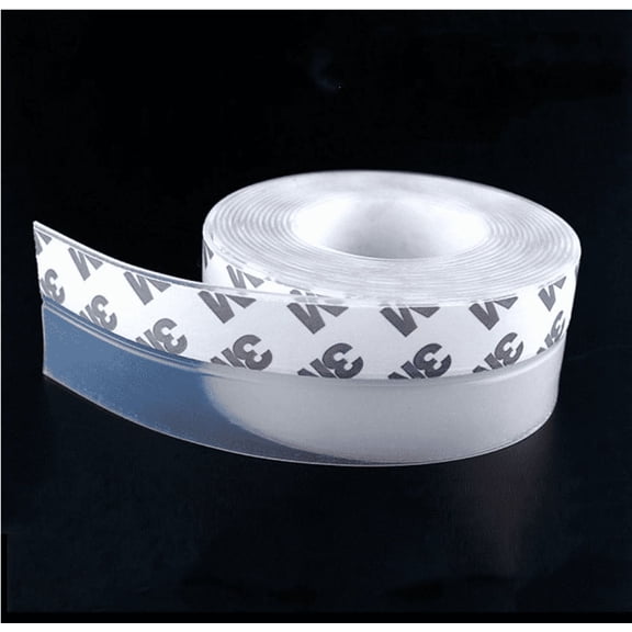 33ft Window Sealing Strip, Self Adhesive Weather Stripping 35mm Width, Silicone Door Bottom Seal Strip Tape for Gaps of House Glass Shower Window and Door Weatherproof Soundproof, Transparent