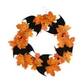 thumbnail image 2 of PRETXORVE Halloween Decoration, Halloween Decoration Wreath Pendant Window Door Hanging Maple Leaf Wreath, 2 of 5