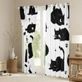 thumbnail image 3 of jejeloiu Cute Animal Cat Blackout Curtains Set of 2 (52x84 Each),Kawaii Kitten Pattern Window Curtains,Black White Curtains and Drapes For Teens,Beathable Home Decor, 3 of 6