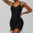 thumbnail image 4 of IROINNID Rompers for Women Shorts Casual Elastic Romper Jumper Beach Sleeveless Straight Jumpsuits Summer Loose Vacation Outfits(Black,L), 4 of 4