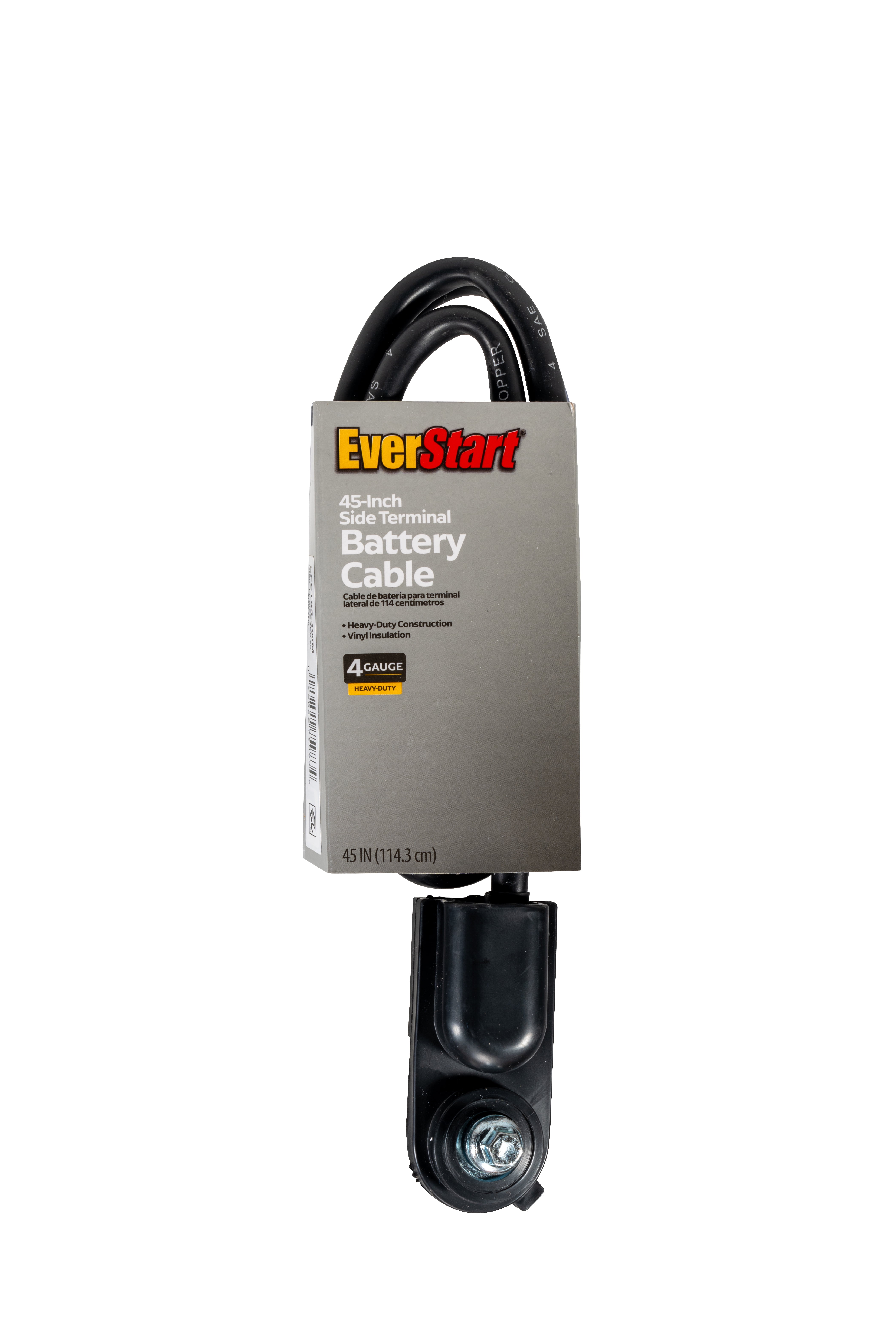 (2 pack) Everstart LFST45-4WM 4-Gauge Side Terminal Battery Cable, 45-Inches