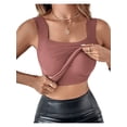 thumbnail image 2 of Women'S U Neck Shapewear Built-in Bra Tank High Strechy Sleeveless Slim Fit Tops Camisole Tops Root Color S, 2 of 8
