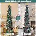 thumbnail image 3 of Árbol de Navidad SINTENILL de 6 pies con 100 luces LED, malla azul, 3 of 9