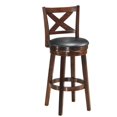 thumbnail image 1 of Costway Swivel Stool 29" Bar Height X-Back Upholstered Dining Chair Kitchen Espresso New, 1 of 6